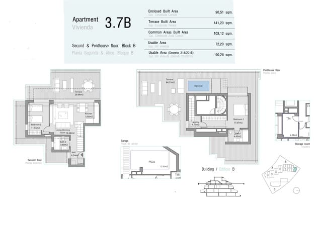 2 quarto Penthouse para venda em Estepona com piscina garagem - 552 000 € (Ref: 7091187)