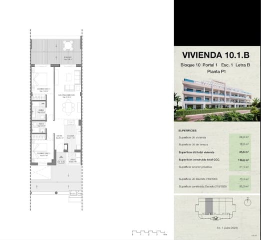 2 soverom Leilighet til salgs i Mijas Costa, Mijas med svømmebasseng garasje - € 352 430 (Ref: 7137327)