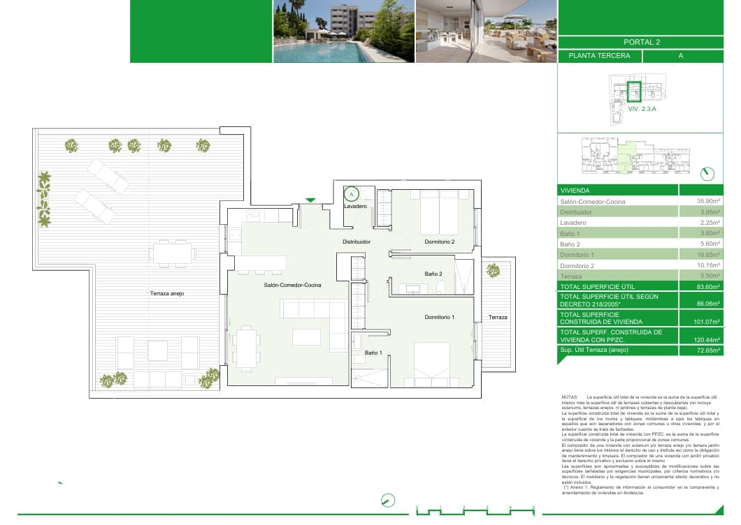 2 soverom Penthouse til salgs i Estepona med svømmebasseng garasje - € 760 000 (Ref: 8738427)