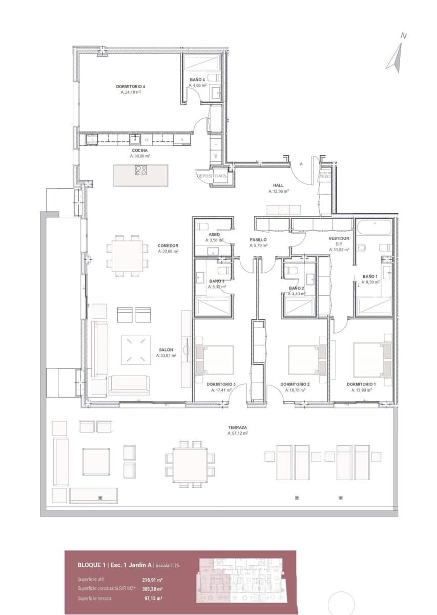 4 soverom Leilighet til salgs i New Golden Mile med svømmebasseng garasje - € 1 325 835 (Ref: 8892876)