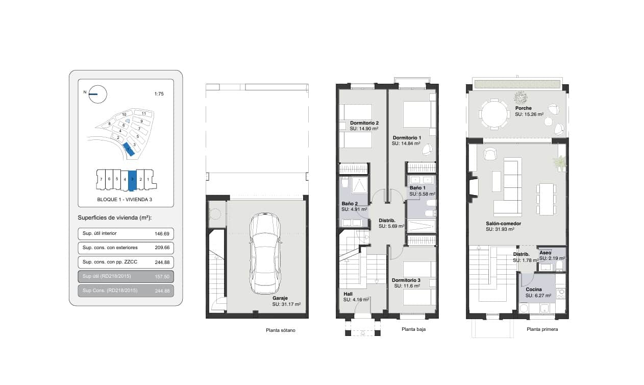 3 soverom Hus til salgs i Estepona med svømmebasseng garasje - € 470 250 (Ref: 9031497)