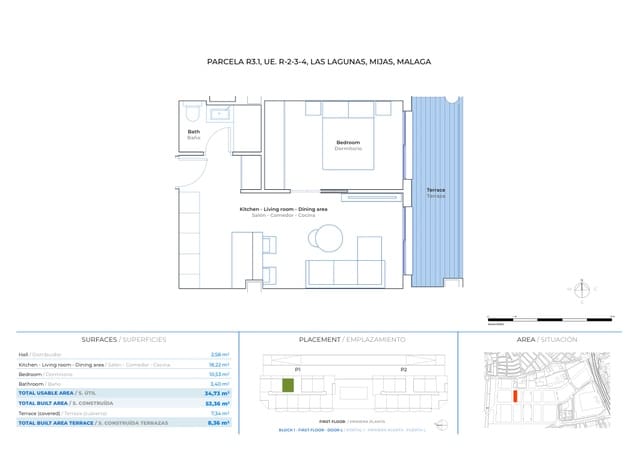 1 soverom Penthouse til salgs i Mijas Costa, Mijas med svømmebasseng garasje - € 368 900 (Ref: 9065172)