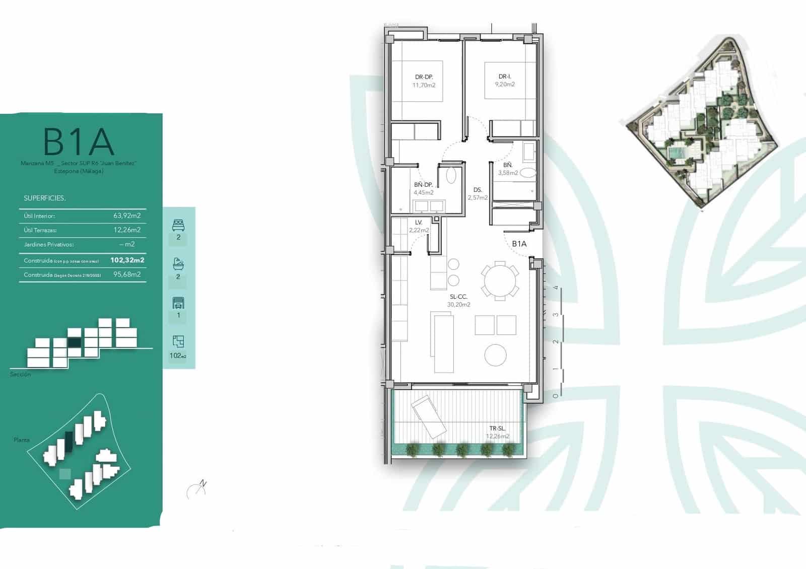 2 makuuhuone Huoneisto myytävänä paikassa Estepona mukana uima-altaan 
autotalli - 445 000 € (Ref: 9568228)