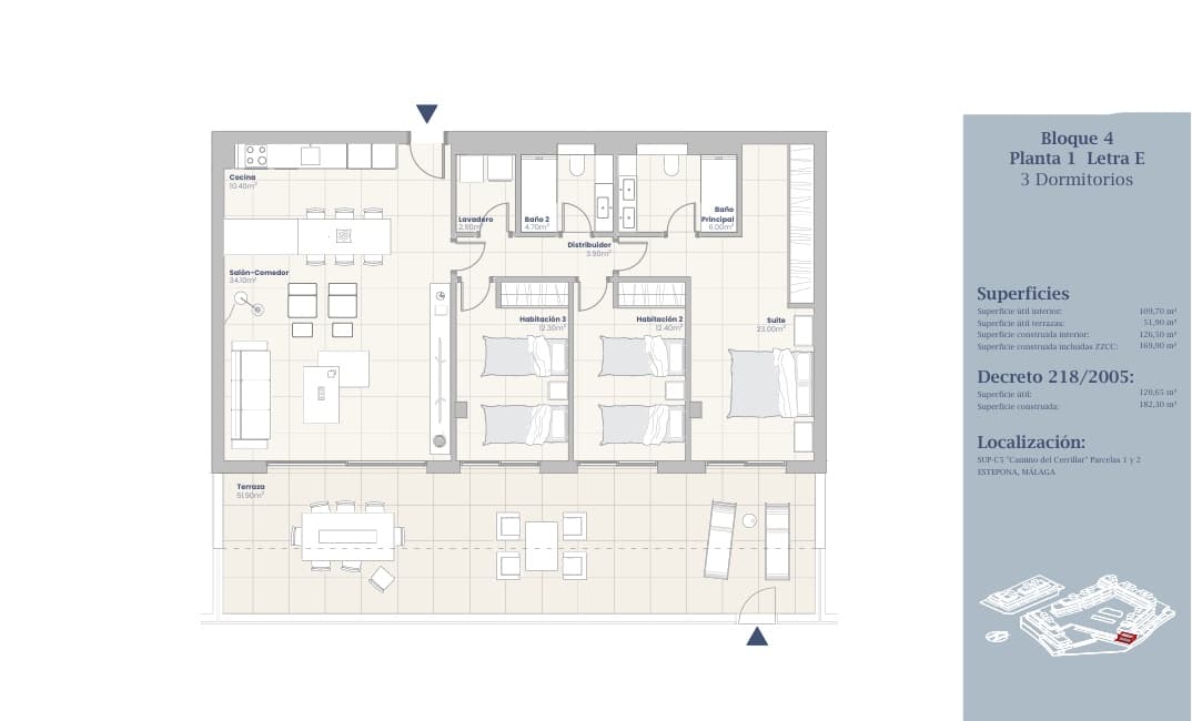 3 camera da letto Appartamento in vendita in Estepona con garage - 730.000 € (Rif: 9690313)