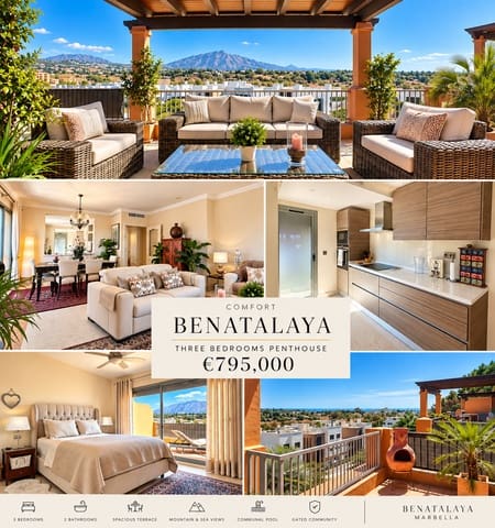 3 sovrum Takvåning till salu i Nueva Atalaya, Estepona med pool garage - 800 000 € (Ref: 10095783)