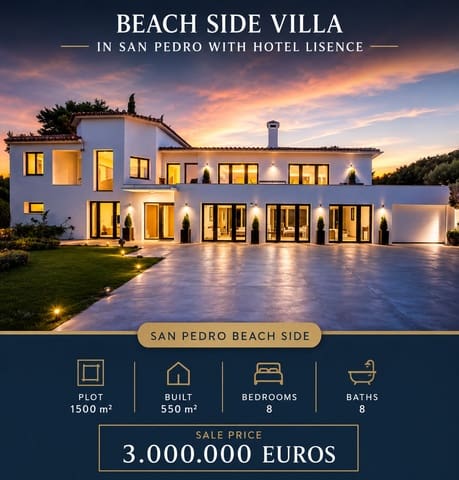 8 Zimmer Hotel zu verkaufen in San Pedro de Alcantara, Marbella mit Pool Garage - 3.000.000 € (Ref: 9826066)