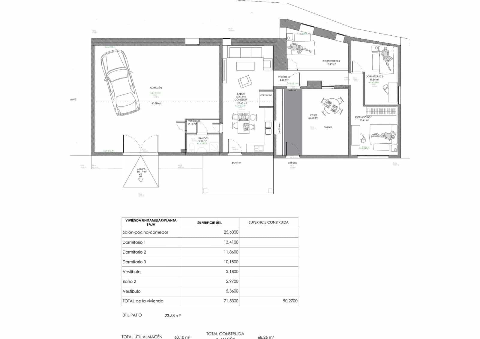 3 soveværelse Finca/Landehus til salg i Somontin med garage - € 140.000 (Ref: 5841232)