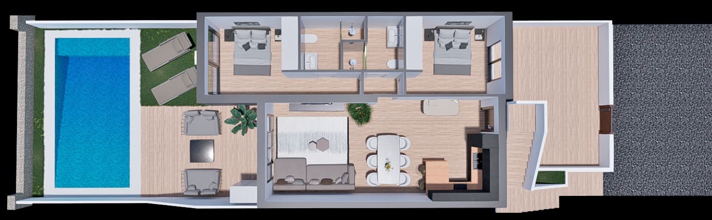 Bungalow de 2 habitaciones en Finestrat en venta con piscina garaje - 329.900 € (Ref: 7021310)