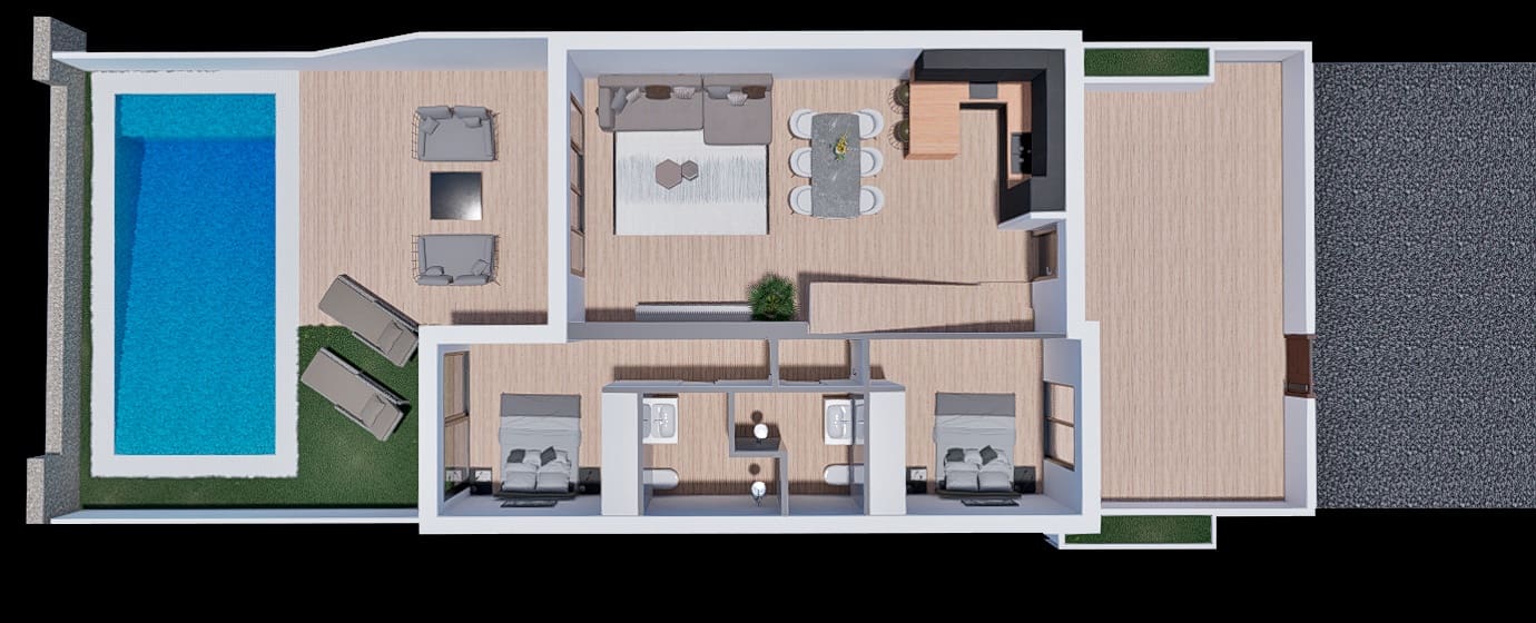 Bungalow de 2 habitaciones en Finestrat en venta con piscina garaje - 329.900 € (Ref: 7021310)