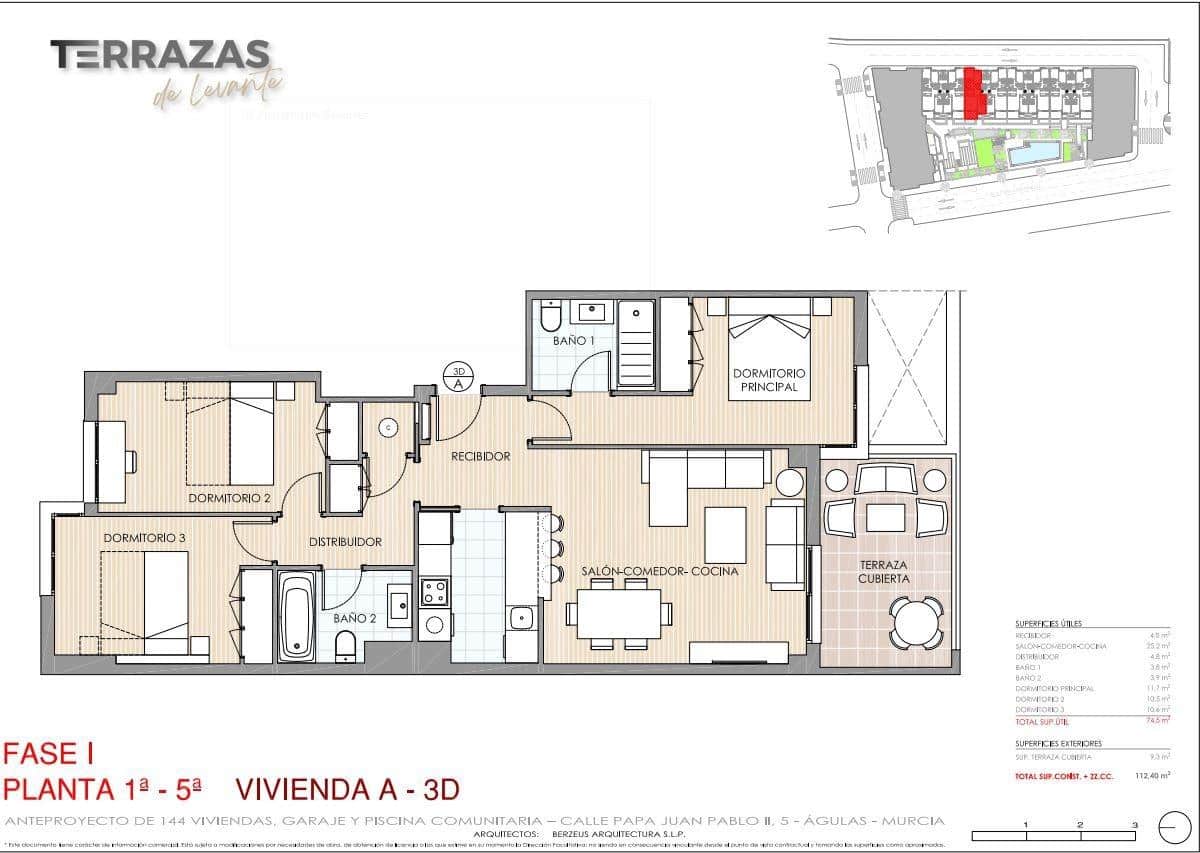 3 camera da letto Appartamento in vendita in Aguilas con piscina garage - 228.000 € (Rif: 8698203)