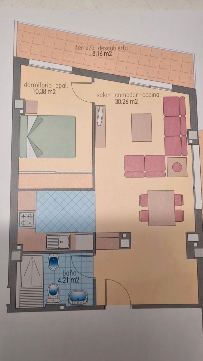 1 makuuhuone Kattohuoneisto vuokrattavana paikassa Alicante kaupunki mukana uima-altaan 
autotalli - 1 350 € (Ref: 9650910)