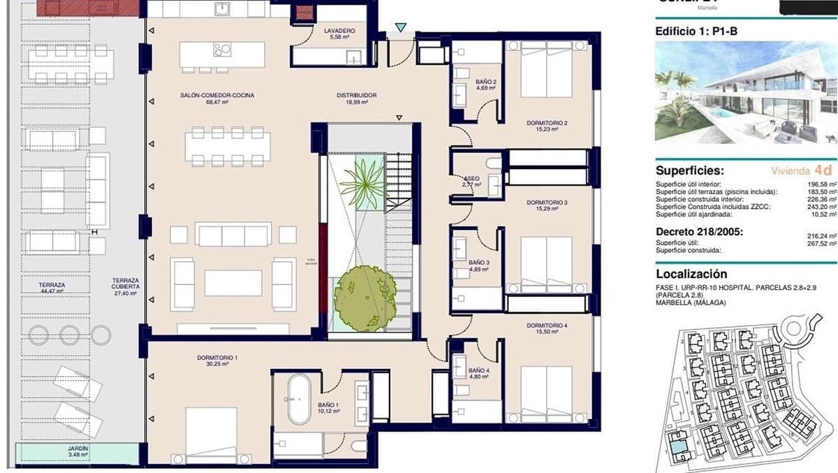 4 bedroom Semi-detached Villa for sale in Marbella with pool garage - € 1,495,000 (Ref: 8410599)