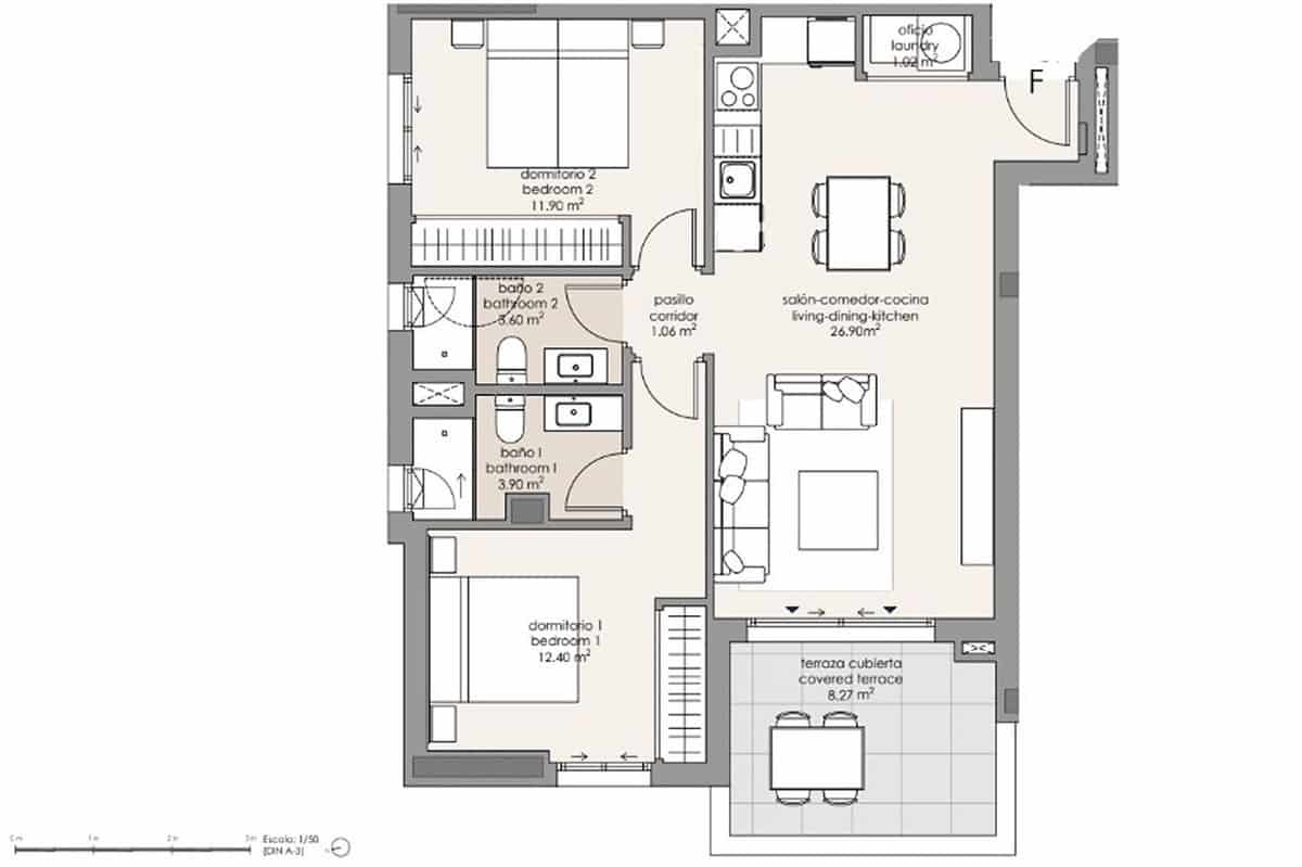 2 soveværelse Lejlighed til salg i Mezquitilla med swimmingpool garage - € 265.000 (Ref: 9151703)