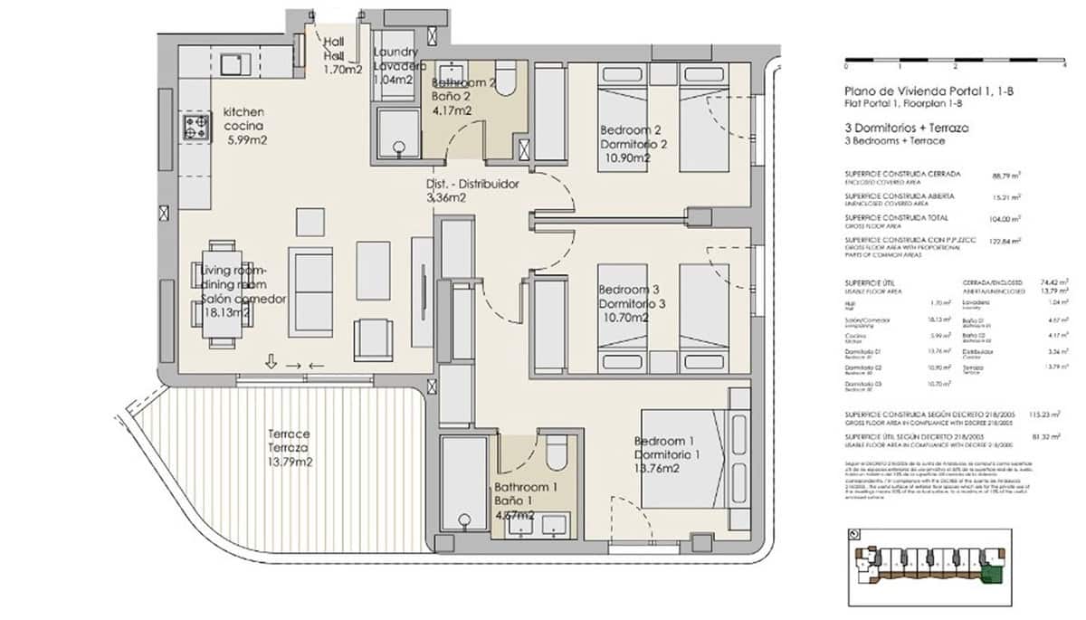 3 soveværelse Lejlighed til salg i Torre del Mar med swimmingpool garage - € 431.000 (Ref: 9166604)