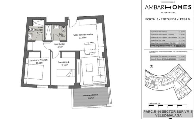 2 soveværelse Lejlighed til salg i Vélez-Málaga med swimmingpool garage - € 264.950 (Ref: 9218586)