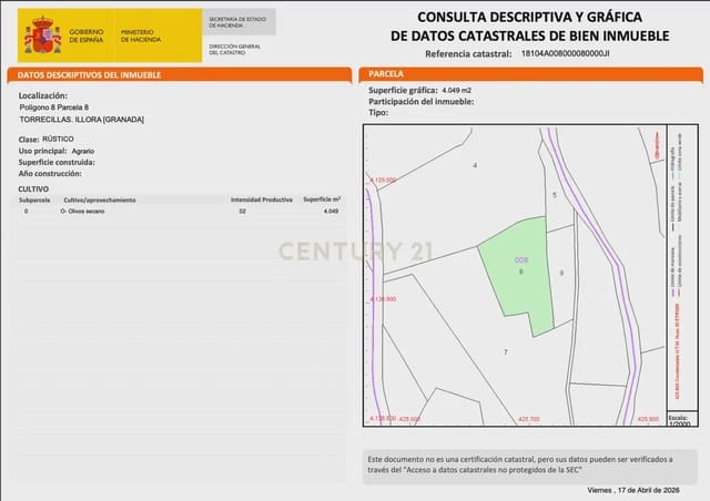 Grunde uden byggetilladelser til salg i Illora - € 45.000 (Ref: 9948510)