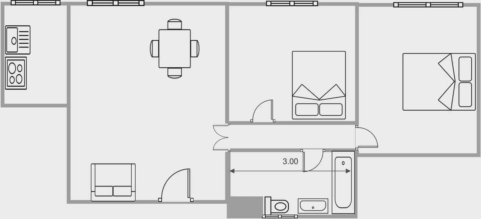 2 Zimmer Wohnung zu vermieten in Granada Stadt - 800 € (Ref: 9997823)