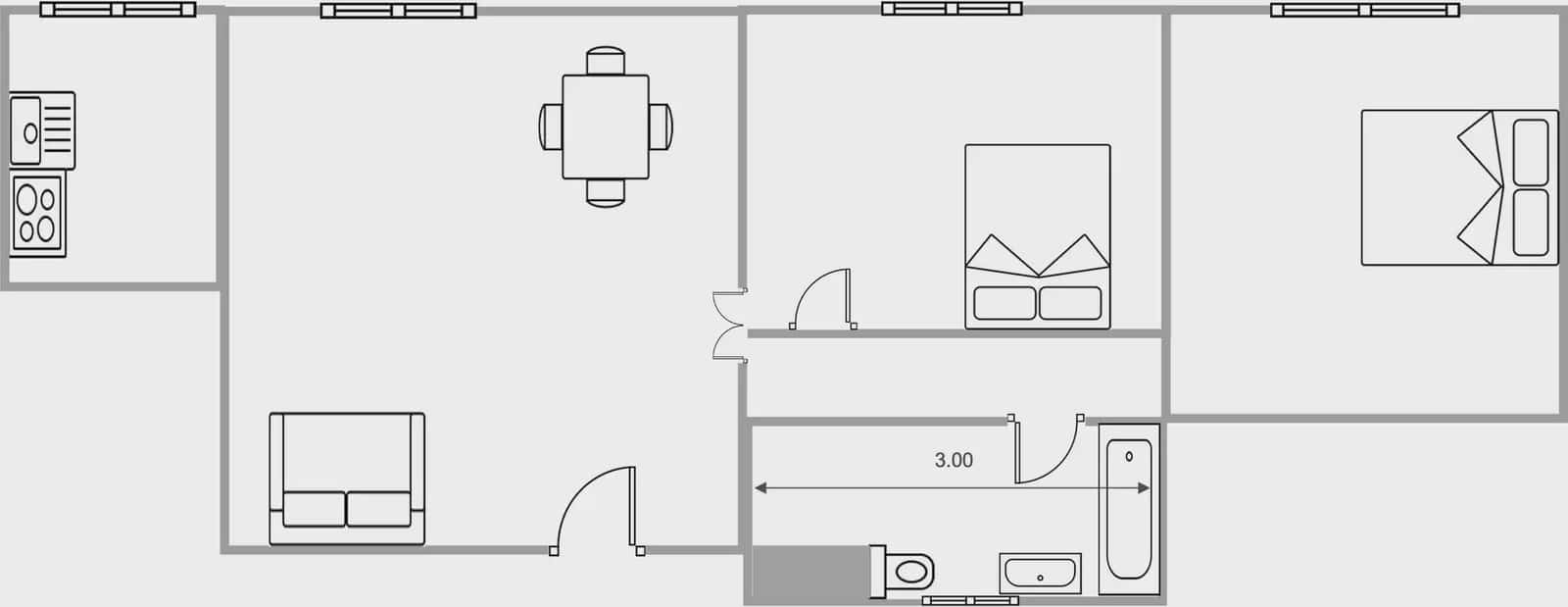 2 Zimmer Wohnung zu vermieten in Granada Stadt - 800 € (Ref: 9997823)