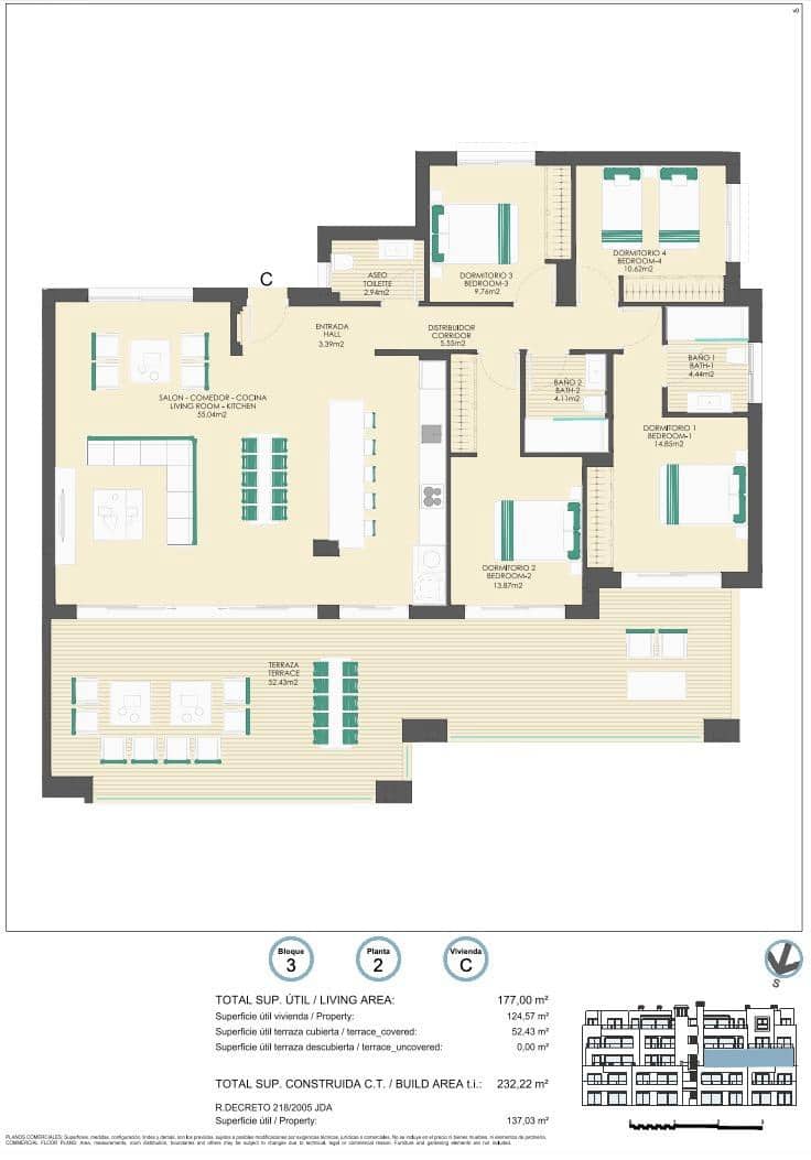 4 sypialnia Mieszkanie na sprzedaż w Casares z basenem garażem - 575 000 € (Ref: 8093406)