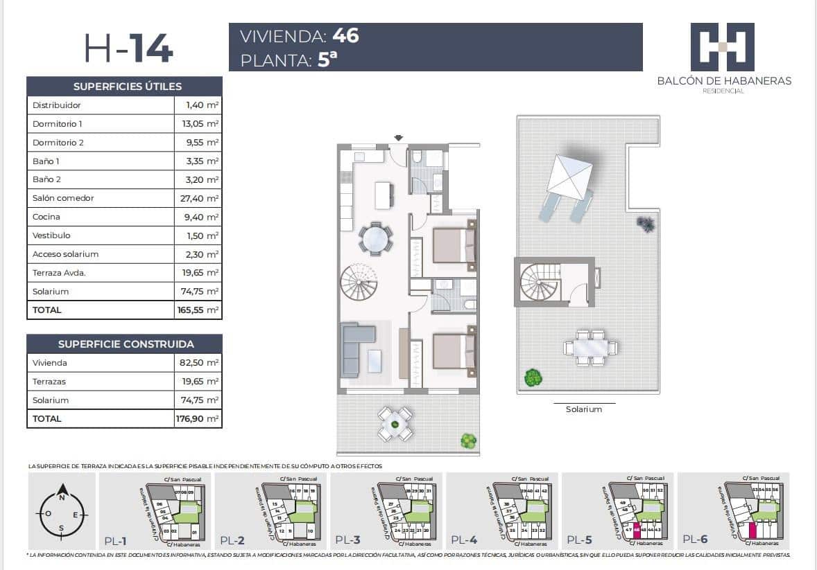 2 makuuhuone Kattohuoneisto myytävänä paikassa Torrevieja mukana 
autotalli - 470 000 € (Ref: 9362430)