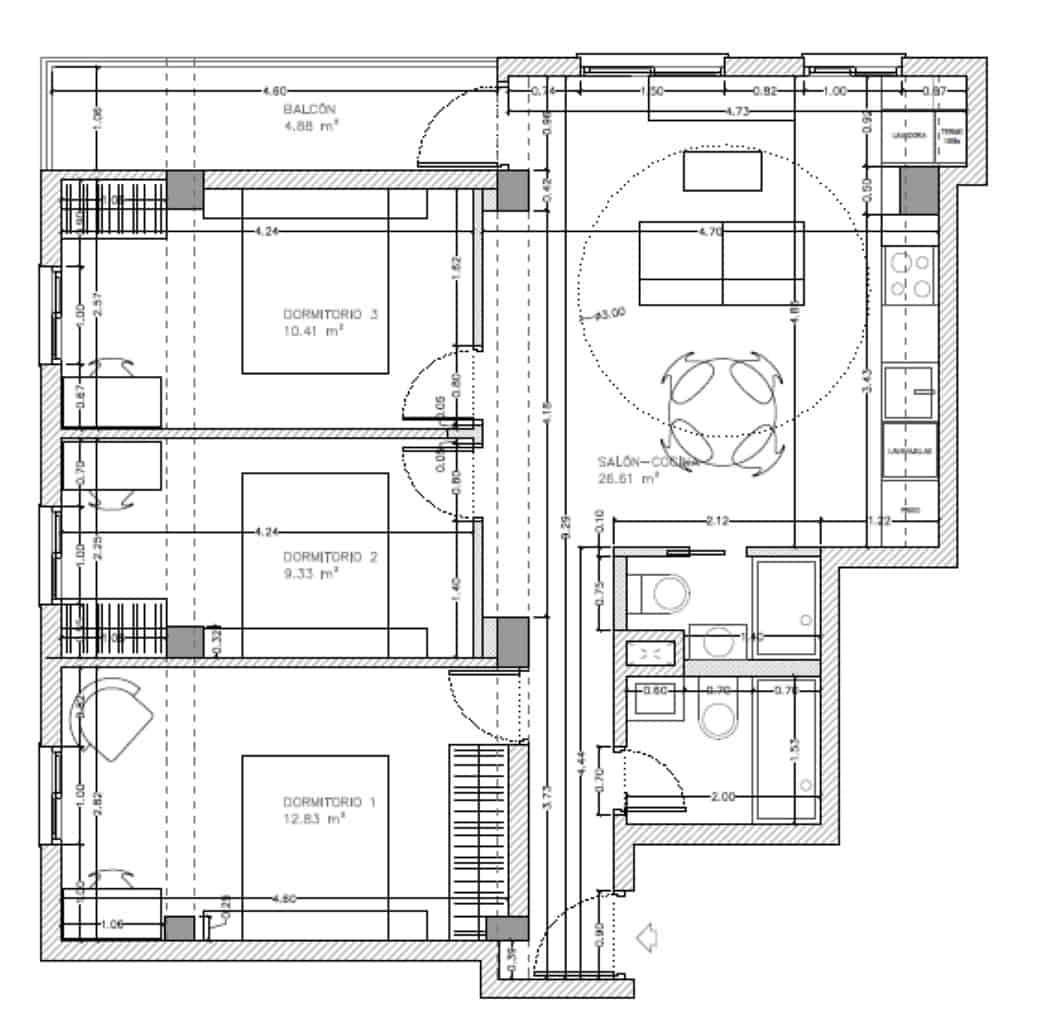 3 Zimmer Apartment zu verkaufen in Malaga Stadt - 320.000 € (Ref: 9553092)