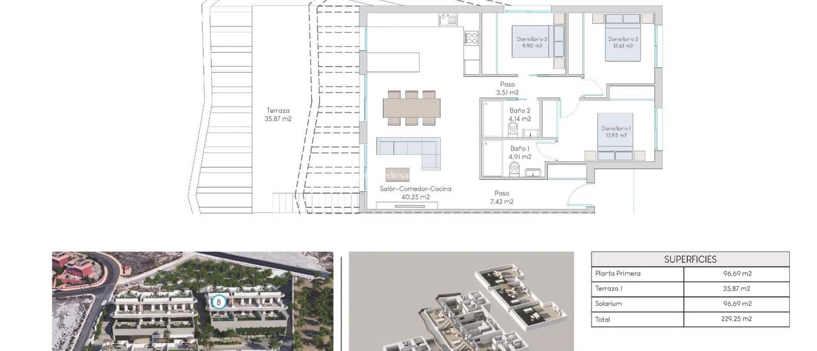 3 Zimmer Bungalow zu verkaufen in Finestrat mit Pool - 479.900 € (Ref: 9309310)