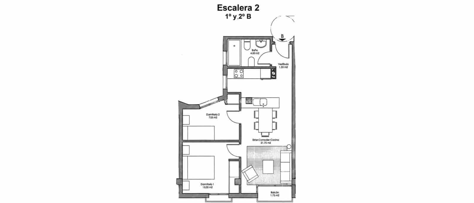 2 soveværelse Lejlighed til salg i Avileses - € 95.000 (Ref: 9432345)