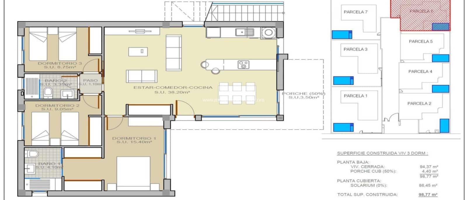 3 Zimmer Villa zu verkaufen in Ciudad Quesada mit Pool - 529.000 € (Ref: 9435054)