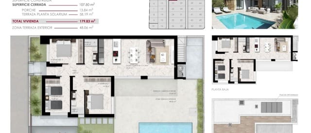 3 soveværelse Villa til salg i Ciudad Quesada, Rojales med swimmingpool - € 496.000 (Ref: 9435064)