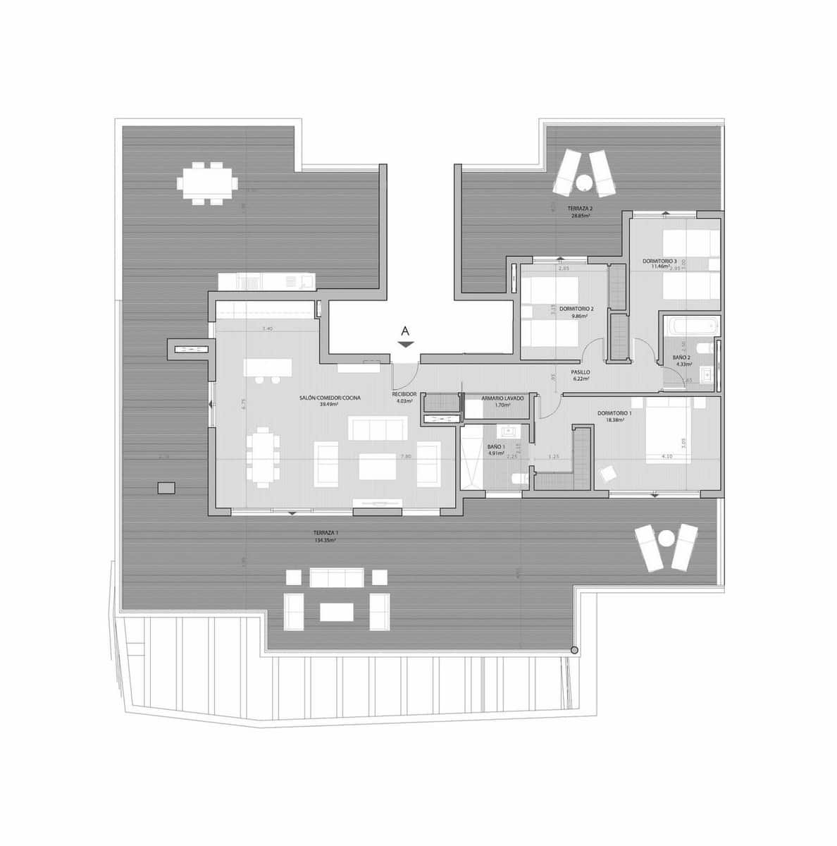 3 soveværelse Penthouse til salg i El Chaparral med swimmingpool garage - € 697.700 (Ref: 9149631)
