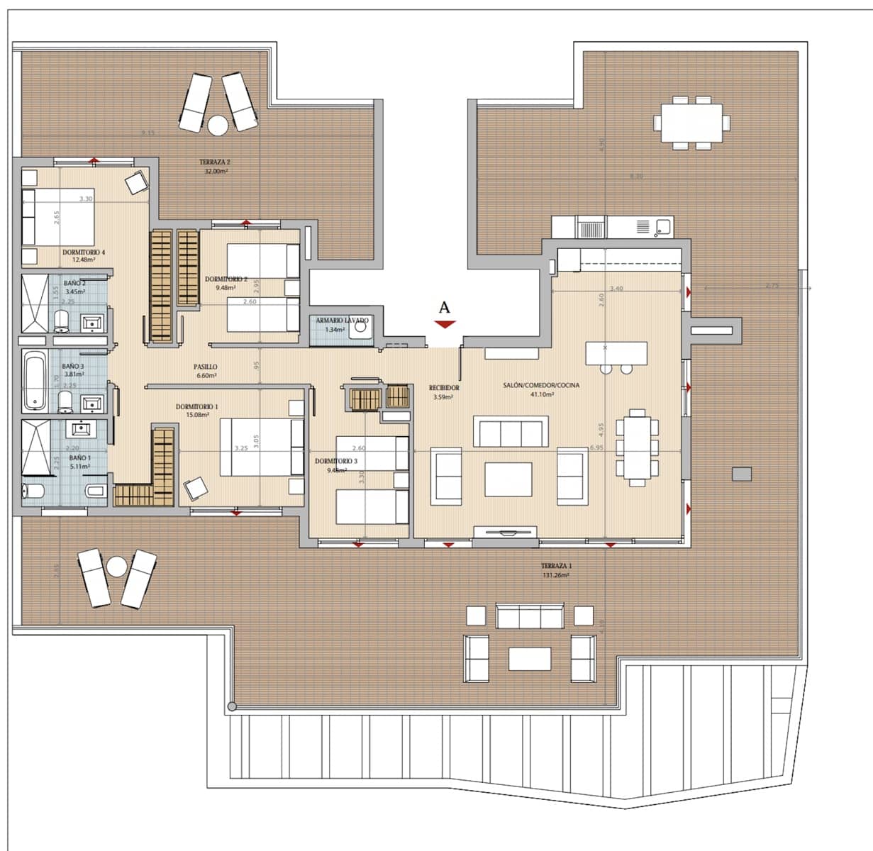4 Zimmer Penthouse zu verkaufen in El Chaparral mit Pool Garage - 920.000 € (Ref: 9825327)