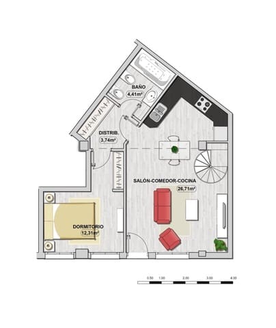 Apartamento de 2 habitaciones en Centro, Málaga ciudad en venta - 265.000 € (Ref: 9983073)