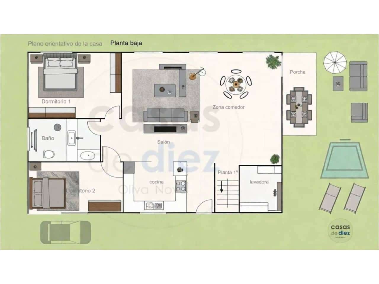 Chalet de 3 habitaciones en Oliva Nova en venta con piscina - 640.000 € (Ref: 9714367)