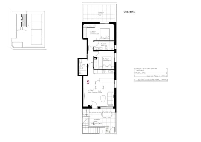 2 slaapkamer Bungalow te koop in Pilar de la Horadada ciudad, Pilar de la Horadada met zwembad garage - € 269.900 (Ref: 8546823)