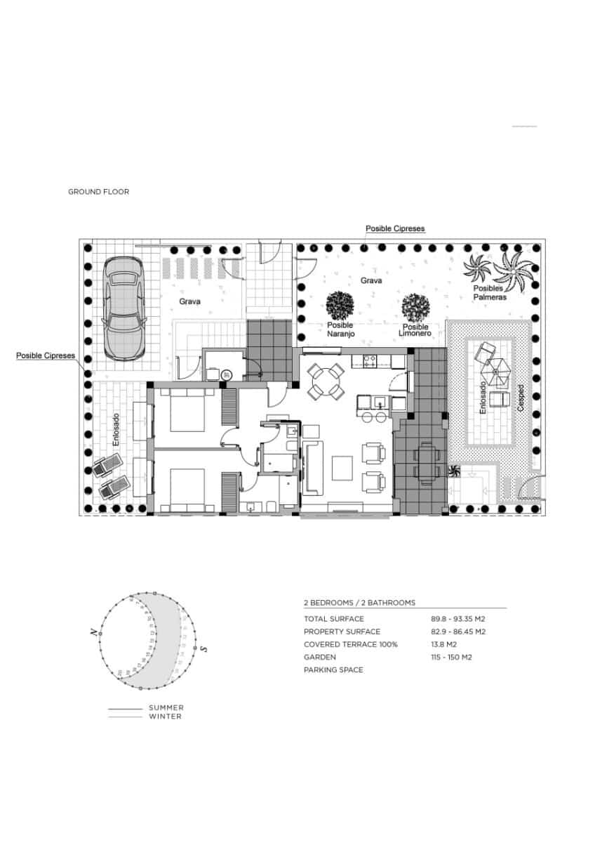 2 chambre Bungalow à vendre à Ciudad Quesada avec piscine garage - 327 400 € (Ref: 8983391)