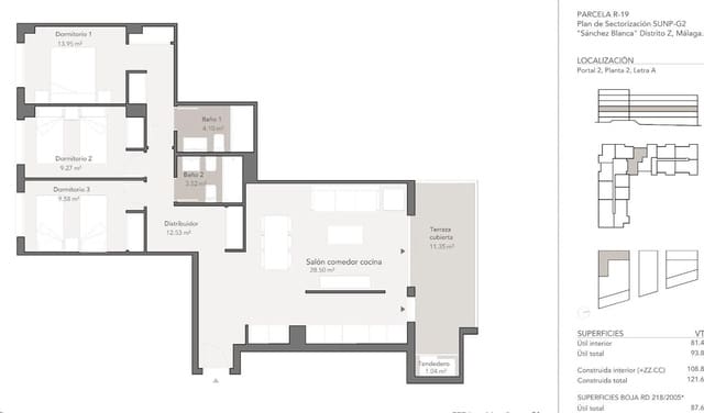 3 slaapkamer Appartement te koop in Cruz de Humilladero, Málaga stad met zwembad garage - € 391.000 (Ref: 10013360)