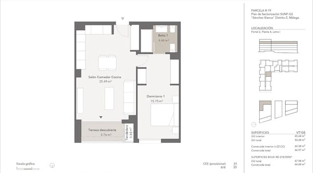 1 slaapkamer Appartement te koop in Cruz de Humilladero, Málaga stad met zwembad garage - € 268.000 (Ref: 10013361)