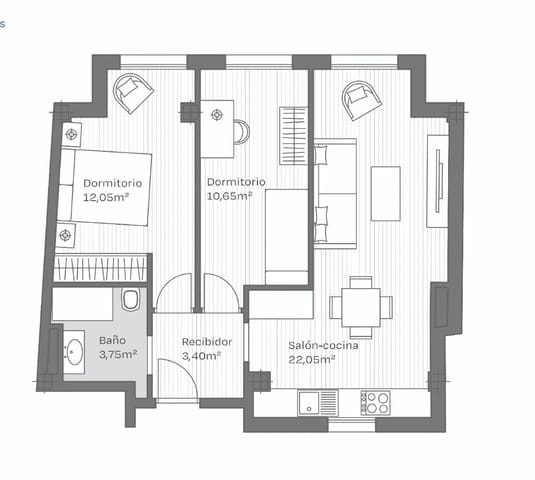 2 slaapkamer Penthouse te koop in Málaga stad - € 325.000 (Ref: 9390832)