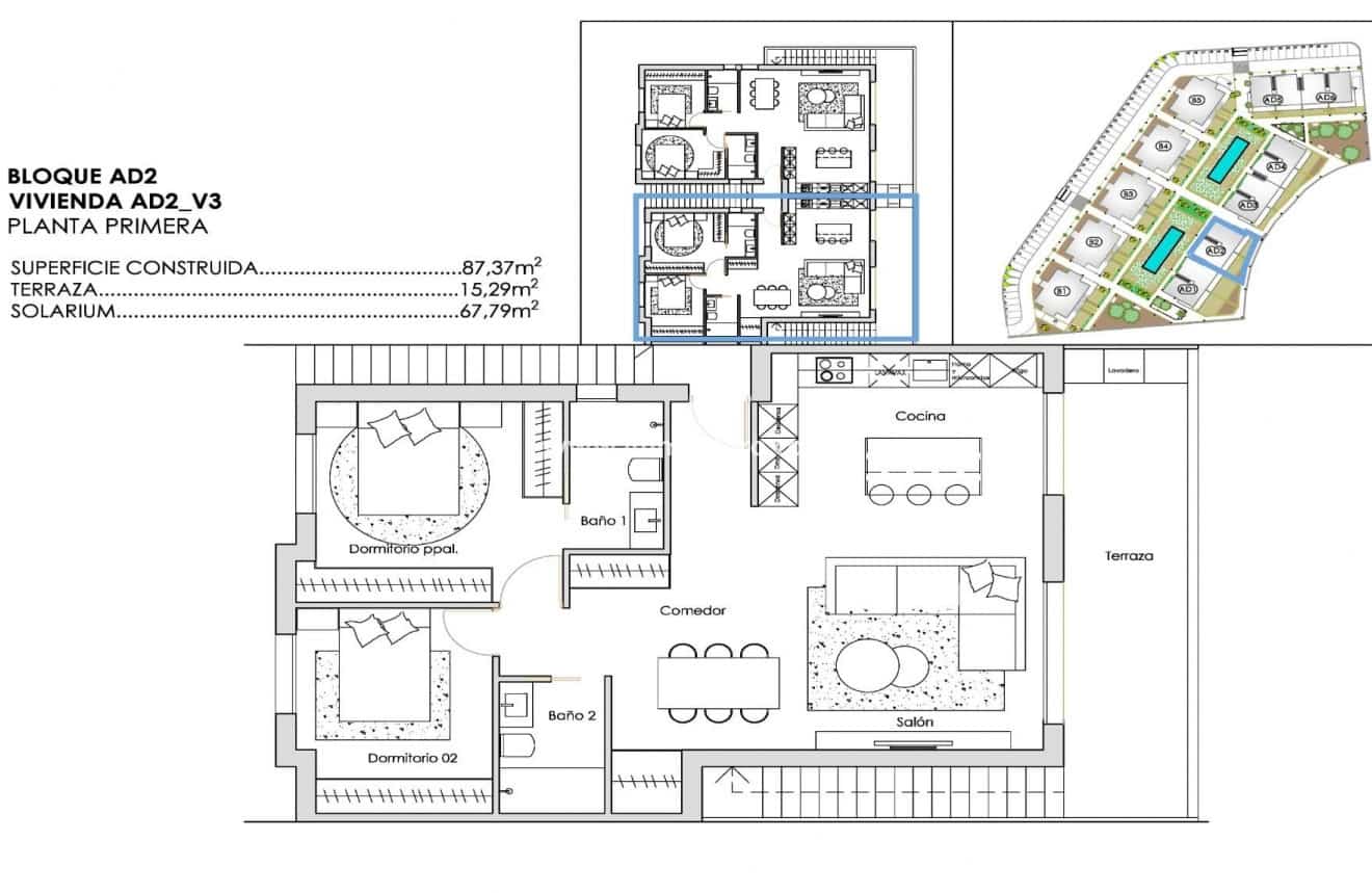 2 soveværelse Lejlighed til salg i Torre-Pacheco med swimmingpool - € 347.900 (Ref: 10004683)