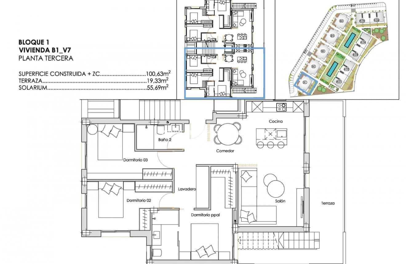 3 soverom Penthouse til salgs i Torre-Pacheco med svømmebasseng - € 427 900 (Ref: 10004760)