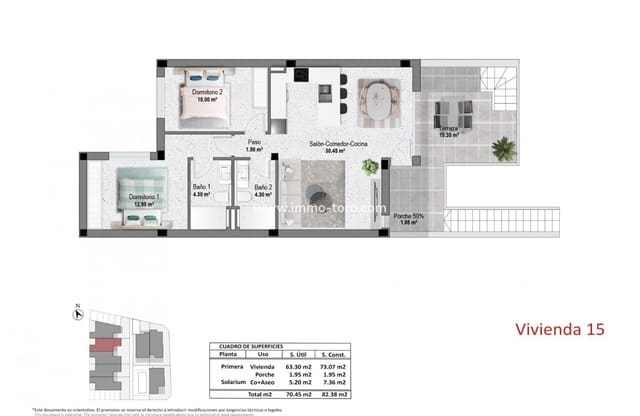 2 soverom Leilighet til salgs i Pilar de la Horadada ciudad, Pilar de la Horadada med svømmebasseng - € 314 900 (Ref: 10004761)