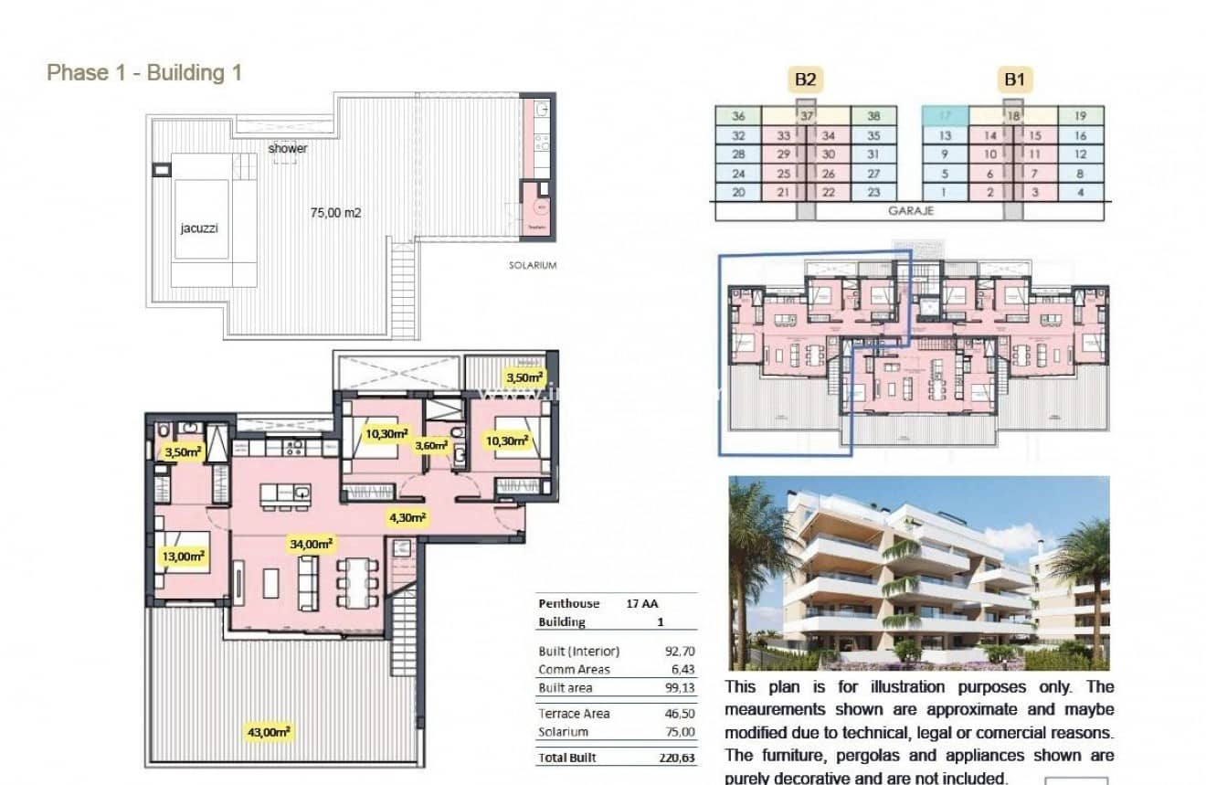 3 bedroom Penthouse for sale in Torre-Pacheco with pool - € 601,000 (Ref: 10023033)