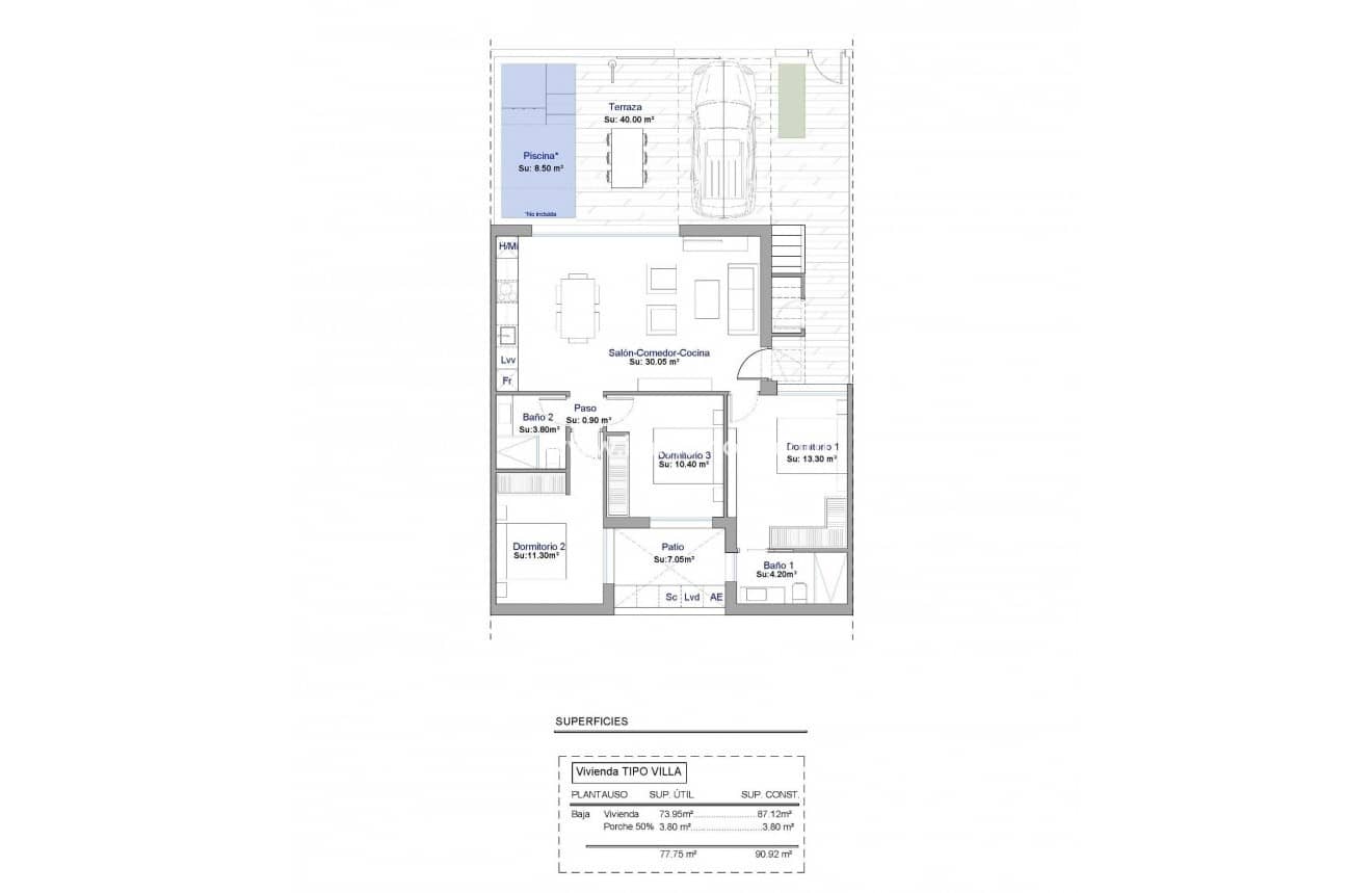 3 soverom Kjedet enebolig til salgs i Condado de Alhama med svømmebasseng - € 325 000 (Ref: 10023034)