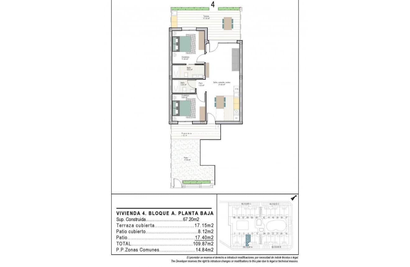 2 slaapkamer Appartement te koop in San Cayetano met zwembad - € 249.900 (Ref: 9939075)