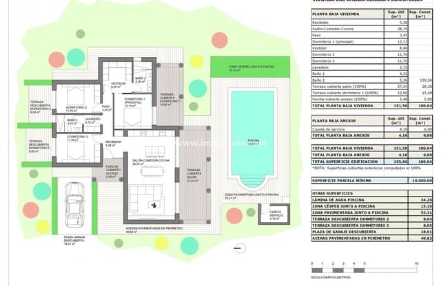 3 bedroom Villa for sale in Rodriguillo, Pinoso with pool - € 439,000 (Ref: 9939082)