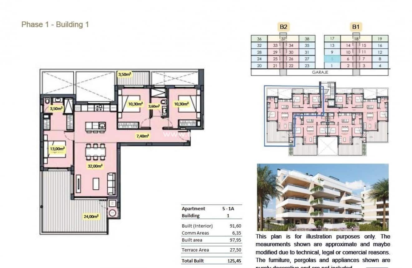 3 bedroom Apartment for sale in Torre-Pacheco with pool - € 336,000 (Ref: 9958866)