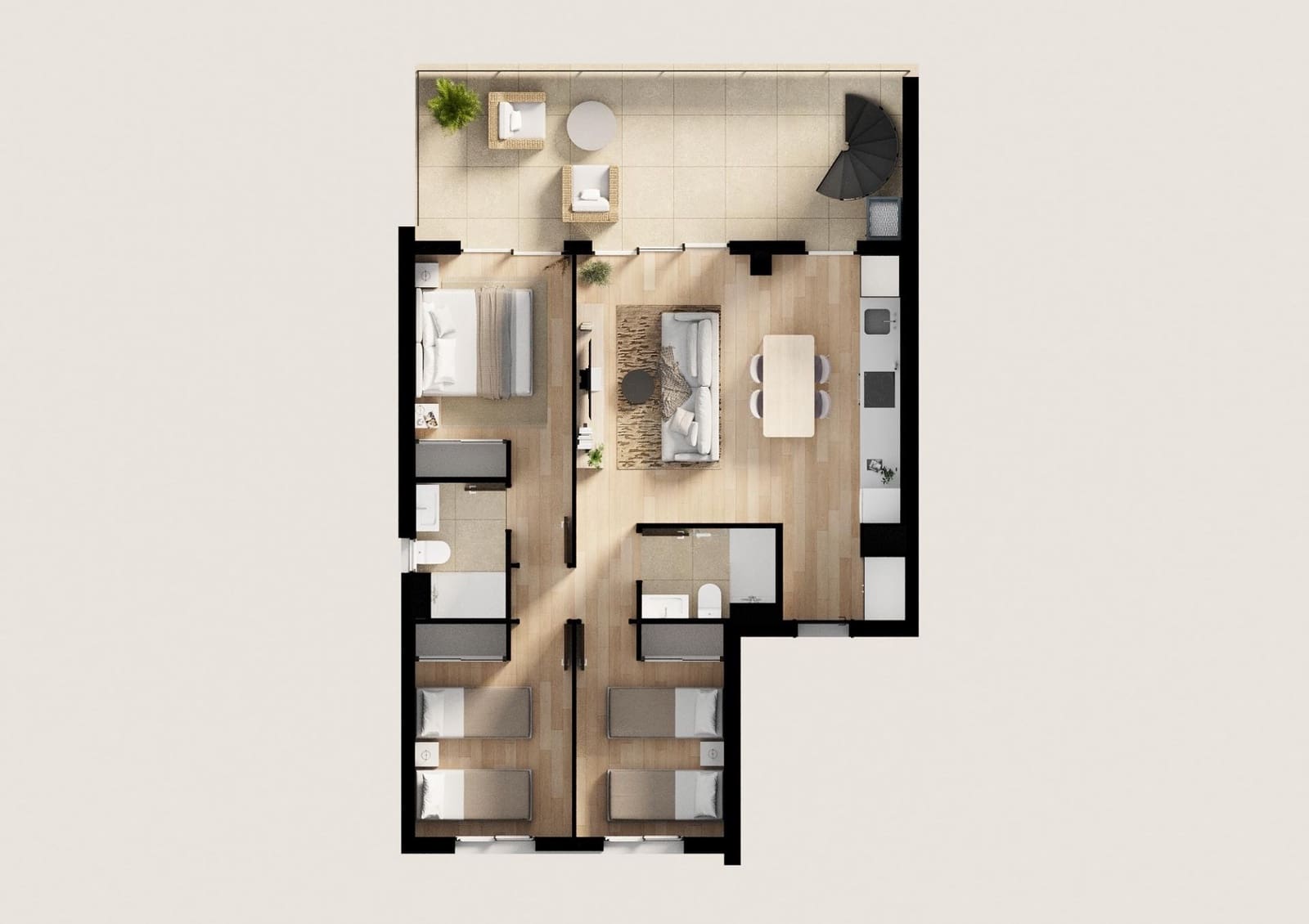 3 sypialnia Dom szeregowy na sprzedaż w Finestrat z basenem garażem - 390 000 € (Ref: 7553155)