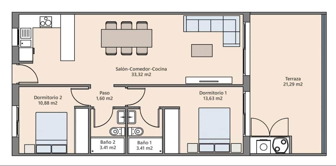 2 bedroom Apartment for sale in Finestrat with pool - € 312,900 (Ref: 9934217)
