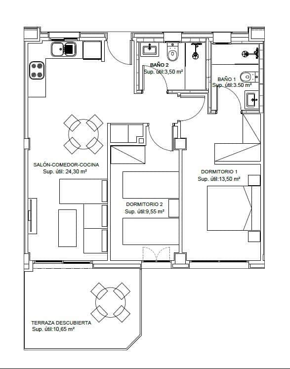 2 bedroom Flat for sale in La Villajoyosa / Vila Joiosa with pool garage - € 360,000 (Ref: 9947927)