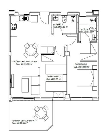 2 slaapkamer Flat te koop in La Villajoyosa / Vila Joiosa met zwembad garage - € 360.000 (Ref: 9947927)